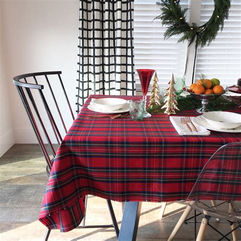 red plaid table cloth|threshold christms plaid table cloth.